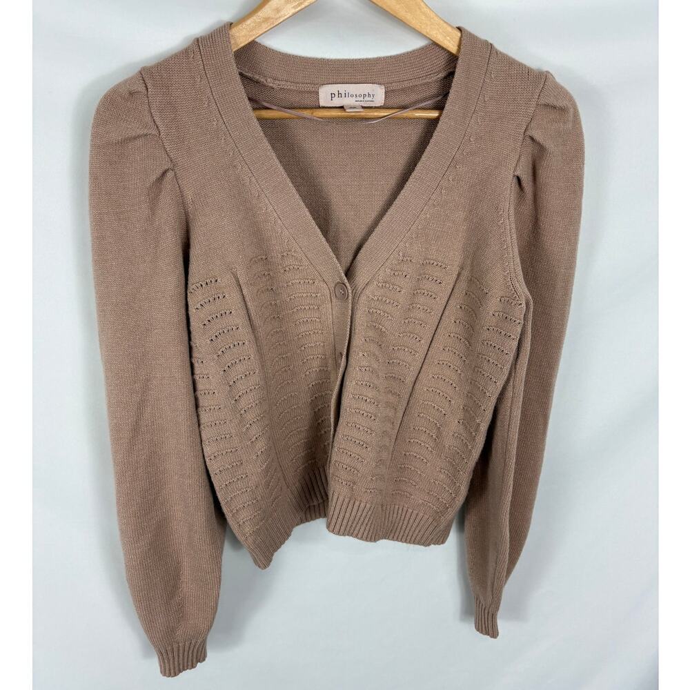 Philosophy Brown Button Up Cardigan Sweater Size Medium